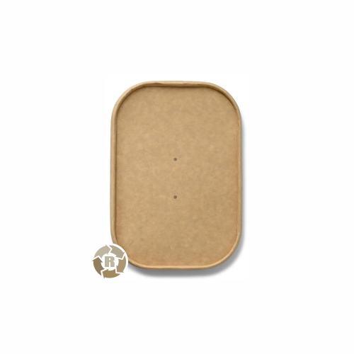 Flachdeckel Kraft FSC® für Schale rechteckig m. Steamlöcher #1,4